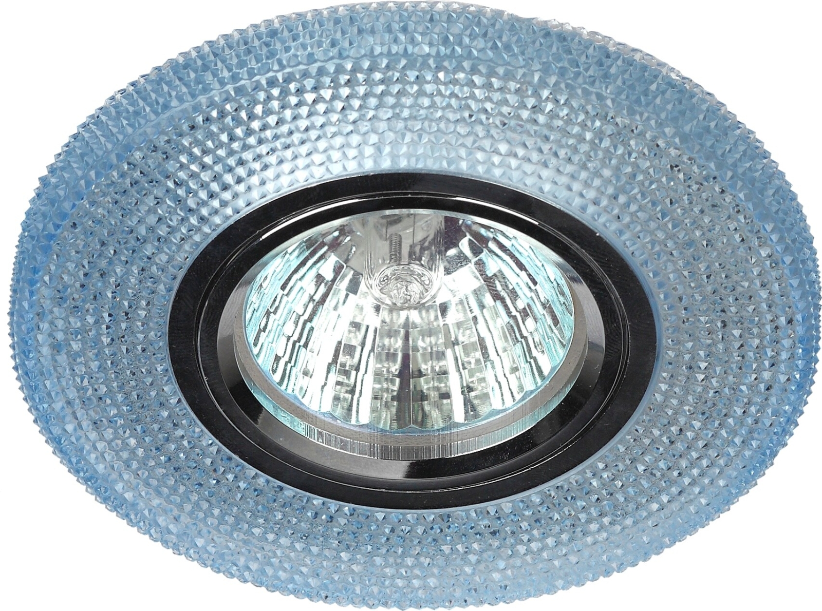 Точечный светильник под лампу GU5.3 с LED подсветкой ЭРА DK LD1 BL голубой (Б0018774)